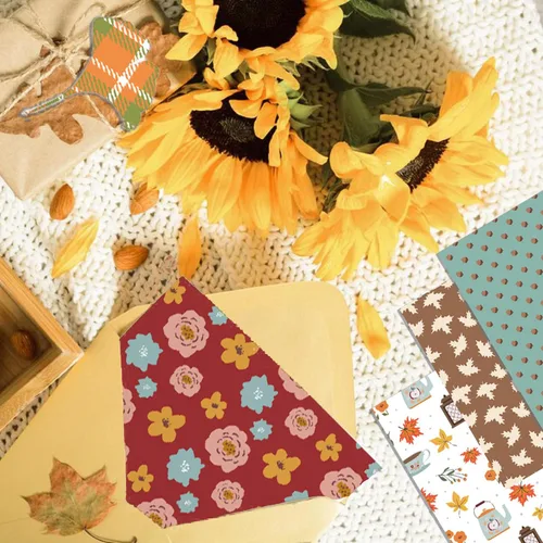 Miniatura 6 de Bloc de papel para álbum de recortes de 6 x 6 pulgadas, diseño de otoño de una sola cara, con temática de Acción de Gracias, paquete de 24 hojas
