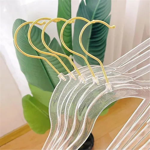 Miniatura 9 de Perchas transparentes para ropa de 16 pulgadas, paquete de 20 perchas de plástico para armario de adultos, ganchos de ropa duraderos con gancho