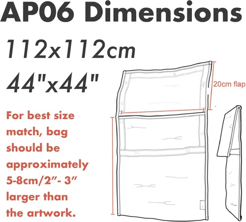 Miniatura 5 de Bolsos de Arte (AP06-44 1/2" x 44 1/2") - Fuertes • Absorbentes de impacto • Reutilizables • No tóxicos • Impermeables • Forro libre de ácidos - Azul