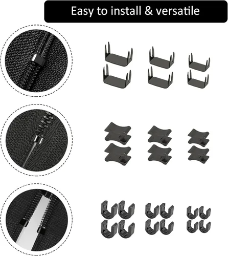 Miniatura 6 de Kit de reparación de cremallera de 105 piezas #3#5#8, reemplazo de cremallera con alicates de instalación para reparar abrigos, chaquetas, tiendas