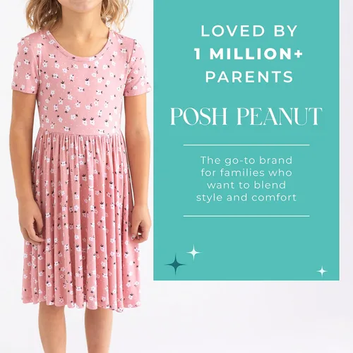 Miniatura 5 de Posh Peanut - Vestidos para niñas – Vestido suave para niña hecho con viscosa de bambú – Vestidos de otoño, primavera y verano para niñas
