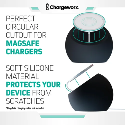 Miniatura 7 de CHARGEWORX Soporte de carga inalámbrico magnético compatible con Magsafe, soporte de silicona premium para iPhone 16/15/14/13/12, gestión discreta