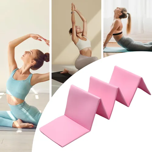 Miniatura 3 de Tapete de yoga plegable, almohadilla portátil de 72 x 24 pulgadas, antideslizante, tapete de fitness con correa de transporte y soporte de cojín