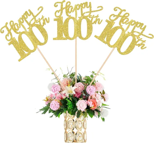 Miniatura 18 de Rsstarxi Paquete de 12 palitos de centro de mesa de cumpleaños número 50 para decoración de mesa de cumpleaños 50 para hombre, decoración de mesa