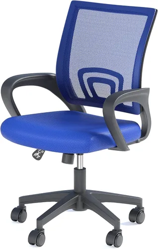 Miniatura 23 de Silla de oficina ergonómica, silla de escritorio de malla con respaldo medio, silla de computadora, color negro Soporte lumbar, modo oscilante