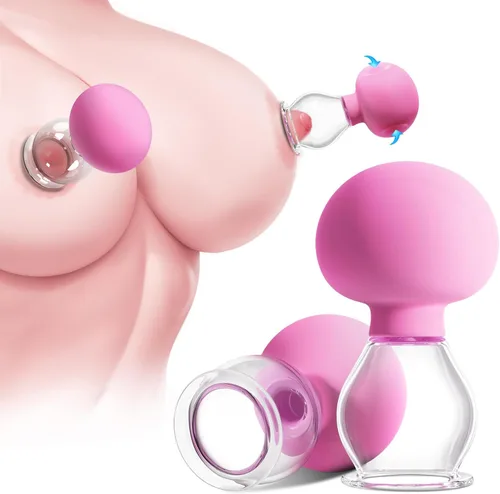 Nipple Sucker - Juguete sexual para adultos, 1 par de juguetes para pezones estimuladores para el placer de parejas, succión manual, mini bomba de