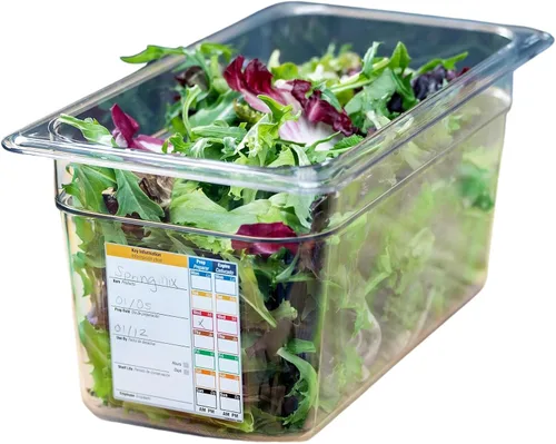Carlisle FoodService Products Storplus Permalabel - Recipiente de almacenamiento de alimentos con etiqueta integrada para cocina y restaurante,