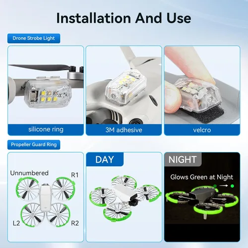 Miniatura 2 de DJI Flip con control remoto RC de 2 pantallas, paquete con tarjeta micro SD de 128GB y anillo protector de hélice y luz estroboscópica - dron