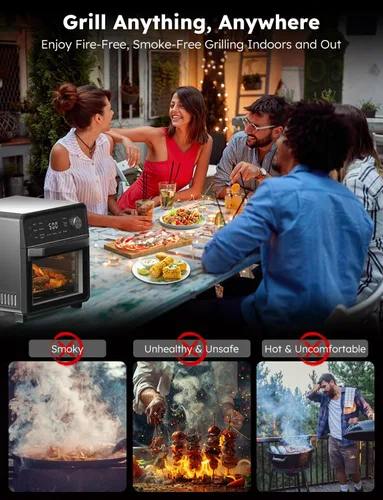 Miniatura 9 de Nuwave Horno de Convección y Freidora de Aire Eléctrico Combo con Calentadores de Funda, Sabor de Asado Auténtico, Nuevo Sistema de Convección 2024