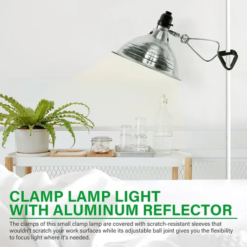 Miniatura 7 de Simple Deluxe - Paquete de 6 lámparas de abrazadera de 8.5 pulgadas con reflector de aluminio de hasta 150 W, cable de 6 pies