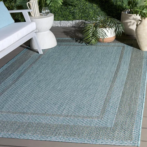 Miniatura 15 de SAFAVIEH Alfombra lavable al aire libre Courtyard Collection - 2'3" x 5', beige y negro, no desprende pelusa y fácil de limpiar, ideal para patio