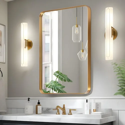 Miniatura 11 de NicBex Espejo de tocador de baño de 32 x 22 pulgadas, espejo de pared con marco de aleación para tocador de baño, dormitorio, pasillo y decoración