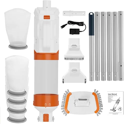 Miniatura 8 de Aspiradora inalámbrica para piscina, succión potente de 18.9 GPM, 130 pulgadas, tiempo de funcionamiento 1H, filtro ultra fino de pelusa de 25 µm