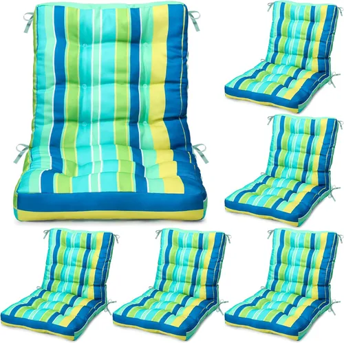 Miniatura 11 de Hoteam Juego de 6 cojines para sillas de patio al aire libre, 20 x 40 pulgadas, cojines de patio para sillas altas para muebles de exterior, Beige