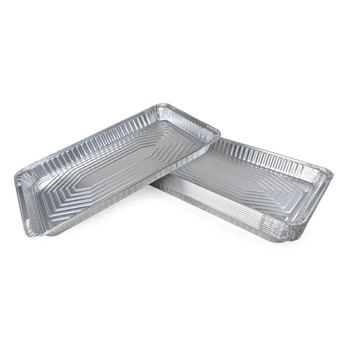IDL Packaging Sartenes de aluminio de tamaño completo para mesa de vapor, poco profundas, 21 x 13 x 1.5 pulgadas (paquete de 10) – Sartén desechable