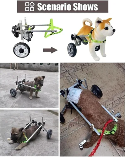 Miniatura 2 de Adjustable Dog Wheelchair for Back Legs - Lightweight Aluminum Mobility Aid for Small/Medium Dogs - Pet Assistance Device for Disabled Dogs (Size S)