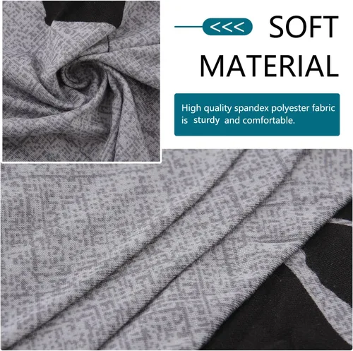 Miniatura 3 de hyha Fundas de cojín para sofá estampadas, fundas florales lavables para cojines de sofá, fundas de cojín de exterior con patrón elástico para 2-Gris