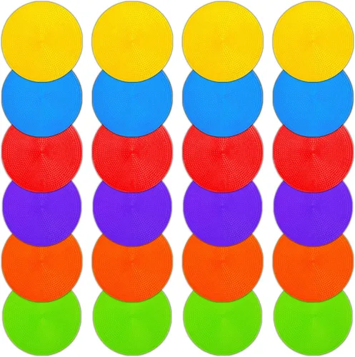 Miniatura 32 de Marcadores de punto de polietileno de 4 pulgadas/9 pulgadas, de goma antideslizante, marcadores de agilidad de conos de campo plano, puntos de suelo