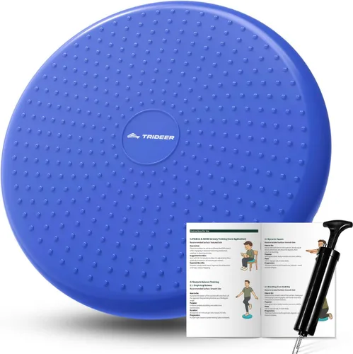 Miniatura 11 de Trideer Disco de equilibrio de núcleo con cojín oscilante, asiento flexible para aula primaria, asiento para meneo para niños sensoriales, 13.4 in