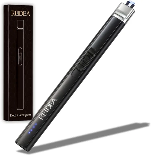 REIDEA Encendedor eléctrico de regalo para los amantes de las velas, resistente al viento, sin llama, recargable por USB, encendedor retráctil de