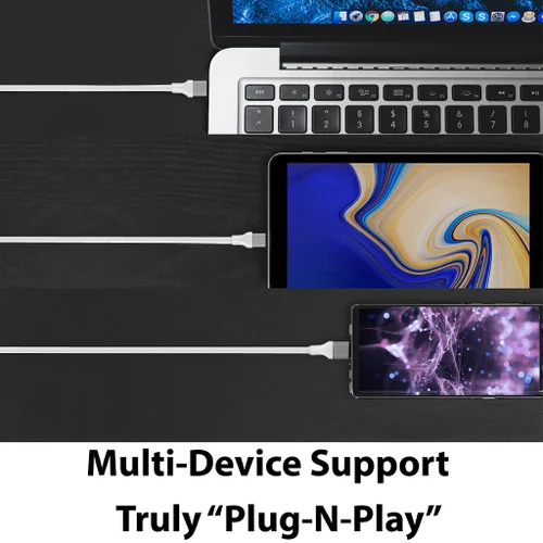 Miniatura 4 de USB-C/PD 4k HDMI Cable Compatible with Xiaomi 12S Ultra with Full 2160p@30Hz, 6Ft/2M Cable [White, Thunderbolt 3 Compatible]