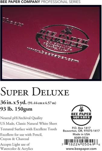 Miniatura 2 de Bee Paper Company 808R-0536 Bee Paper Super Deluxe - Rollo de boceto, 36 pulgadas por 5 yardas