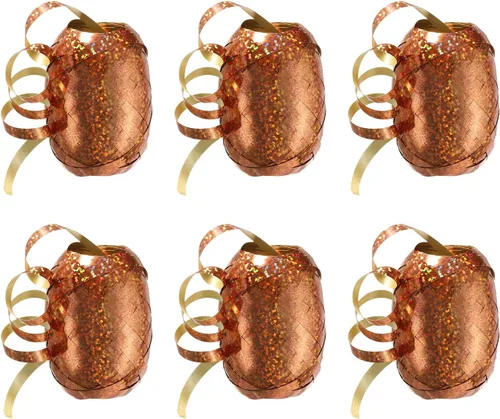 PATIKIL 6 cintas rizadoras de globos prensadas de 3/16 pulgadas, láser metálico brillante, 11 yardas iridiscentes para Navidad, boda, regalo, Dorado