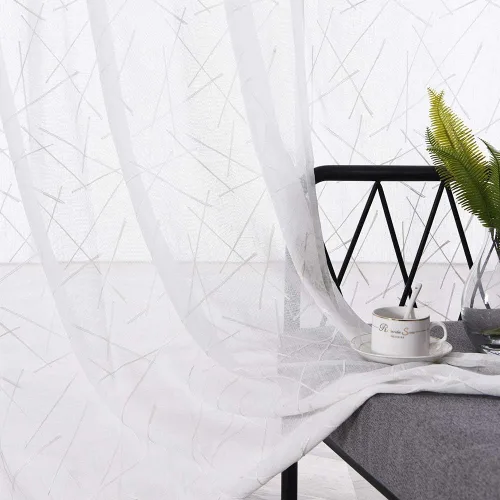 Miniatura 19 de Cortinas traslúcidas blancas de 84 pulgadas de largo, cortinas traslúcidas con bolsillo para barra para sala de estar, dormitorio, 2 paneles, 52x84