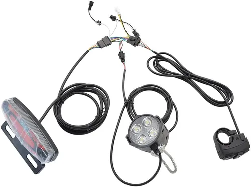 Miniatura 7 de TEQIN Ebike - Juego de luces delanteras y traseras, 24 V a 48 V, luces de advertencia delanteras y traseras, focos LED nocturnos, piezas