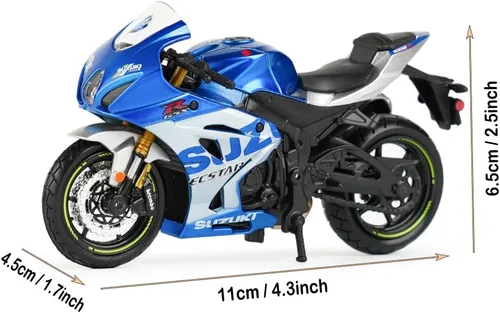 Miniatura 5 de HTLNUZD Modelo de aleación de motocicletas de carreras 1/18 para Suzuki GSX-R1000 R Vehículos de fundición estática, regalo de exhibición