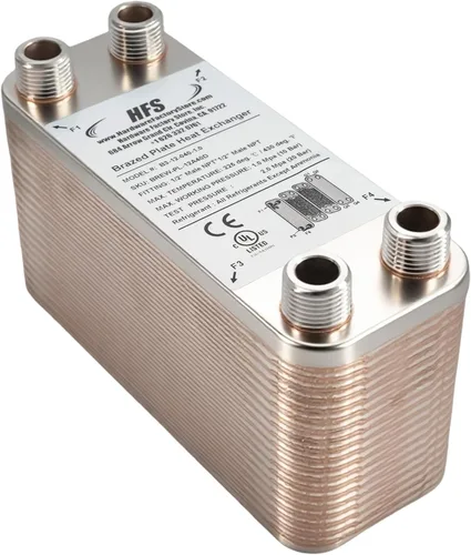 HFS (R) 40 placas de acero inoxidable 304 Homebrew Beer Wort Chiller intercambiador de calor, 7.5 "x 2.9", 1/2" x 1/2" macho NPT, sistema de