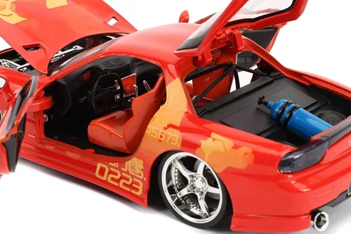 Miniatura 5 de Jada Toys Fast & Furious 1:24 Orange JLS Mazda RX-7 - Coche fundido a presión, juguetes para niños y adultos (30747)
