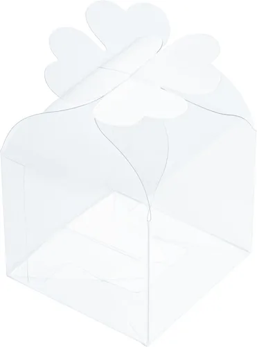 Miniatura 2 de Restaurantware - Cajas de recuerdo de boda de 2.8 x 2.4 pulgadas, 100 cajas de dulces transparentes con parte superior de trébol. Para bodas, baby