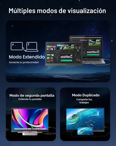 Miniatura 3 de KTC Monitor portátil de 15.6 pulgadas, FHD 1080P Extensor de monitor para portátil de viaje con USB-C HDMI, pantalla IPS HDR ultra delgada