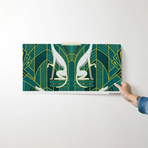 Miniatura 7 de Papel tapiz para despegar y pegar – Art Deco Greyhounds Teal Gold Grey Dogs Whippet Sighthound - Papel tapiz extraíble personalizado Spoonflower