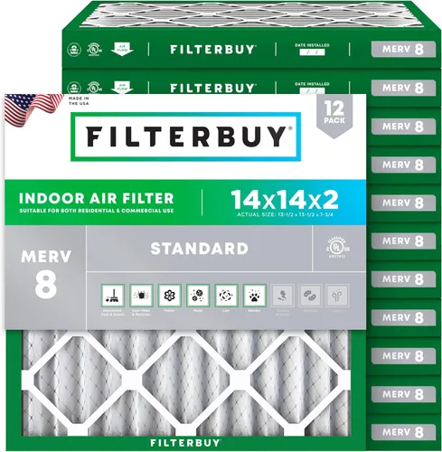 Miniatura 35 de Filterbuy - Filtro de aire de 16 x 25 x 1 pulgadas, MERV 8, Defensa Esencial contra el Polvo y las Alergias (paquete de 12), Filtros plisados
