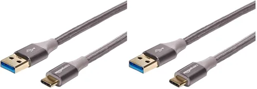 Miniatura 11 de Amazon Basics Cable de carga rápida USB-C a USB-A 2.0, cable trenzado de nailon, velocidad de 480 Mbps, certificado USB-IF, para Apple iPhone 16/15