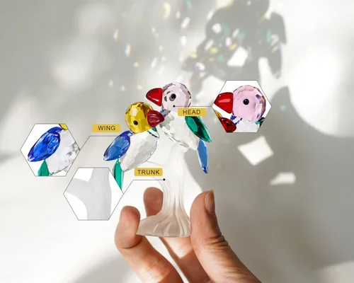 Miniatura 2 de H&D Hyaline & Dora - Figuras de pájaros de cristal, coleccionables de arte en vidrio, figura de animal, ornamento artesanal, decoración de mesa