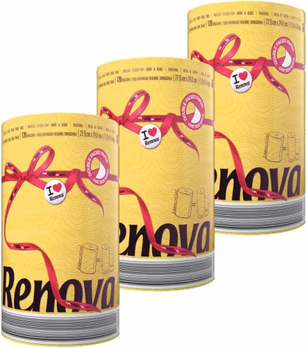 Miniatura 22 de Renova - Juego de rollos de toallas de papel, 2 rollos, 2 capas, 120 hojas altamente absorbentes, eleva tu imagen con estilo profesional y Azul