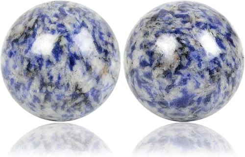 Miniatura 6 de Fengshuibringluck Bolas de salud chinas Baoding de cristal natural de 1.6 pulgadas para terapia de manos, ejercicio y alivio del estrés