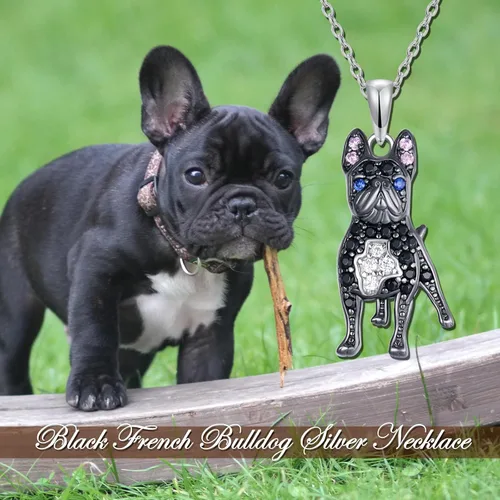 Miniatura 18 de Collares con colgante de perro de plata de ley S925 – 24 razas corgi/husky/labrador/pastor para mujer