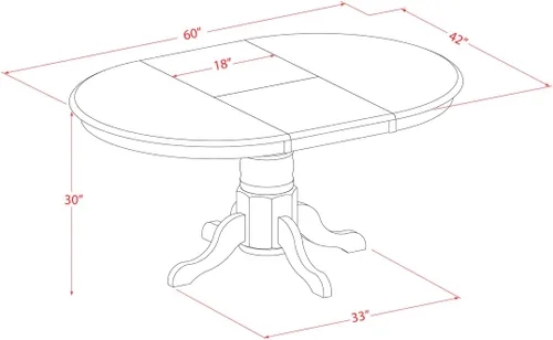 Miniatura 7 de East West Furniture AVAT7-BLK-W Juego de mesa de comedor moderno de 7 piezas consta de una mesa de madera ovalada con hoja de mariposa y 6 sillas