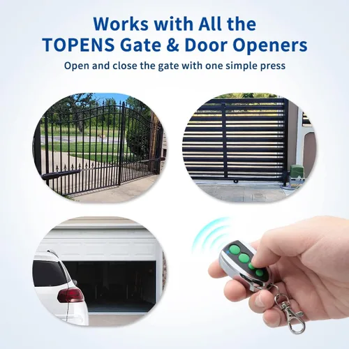 Miniatura 3 de TOPENS M12 - Transmisor de 4 botones con control remoto para abridor automático de puerta corredera oscilante, paquete de 2 unidades, transmisor