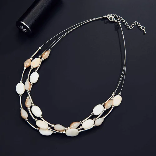 Miniatura 6 de Collar a capas con cristal para mujer, gargantilla con cadena de plata gruesa, regalo de cumpleaños para mujer