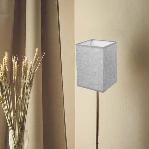 Miniatura 9 de Pantalla cuadrada de tela para lámpara, soporte de lámpara de lino natural, repuesto para lámpara de mesa y luz de pie (gris claro)