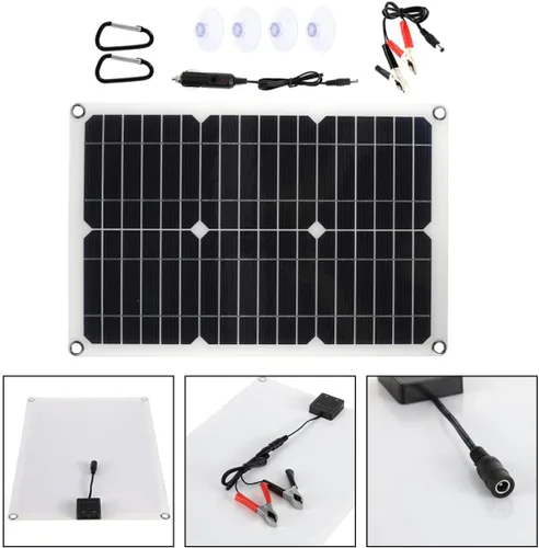 Miniatura 3 de SEWACC Dual USB Port Portable Solar Panel for Outdoor Use Rv Solar Panel Kit for Car Camper Boat Yacht with High Wind Resistance and Flexible Design