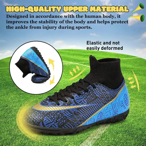 Miniatura 4 de RDGO Tacos de fútbol con cordones para niños y niñas (niños pequeñosniños grandes)