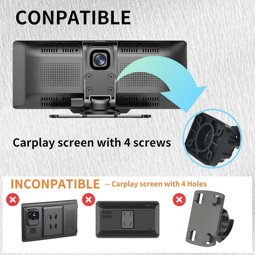 Miniatura 2 de Soporte para parabrisas con ventosa flexible y tornillos para pantalla Android Auto de coche de 7"/ 9"/ 10,26" Soporte de ventosa mejorado