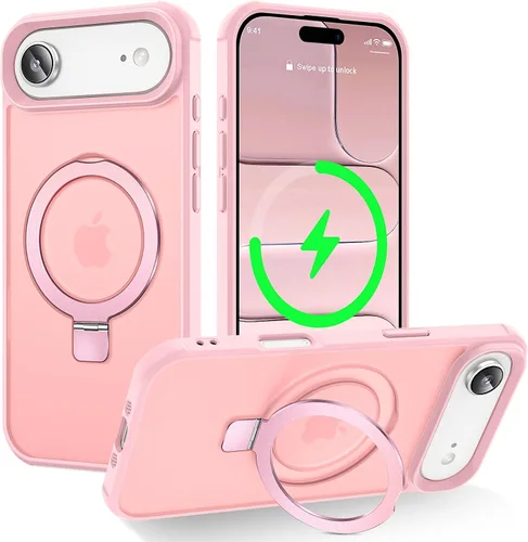 Miniatura 172 de CHAOFEnG Funda magnética compatible con iPhone 11 con soporte, prueba de caídas de grado militar, compatible con imán, anillo translúcido, parte