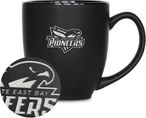 Miniatura 454 de Rico Industries - Taza de cerámica mate negra con grabado láser estándar de 15oz para NCAA (escuelas T & U) - Para bebidas calientes o frías